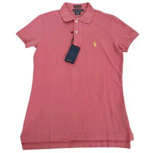 NEW Vintage Polo Ralph Lauren Womens Polo Shirt! Large Skinny Fit Weathered Pink